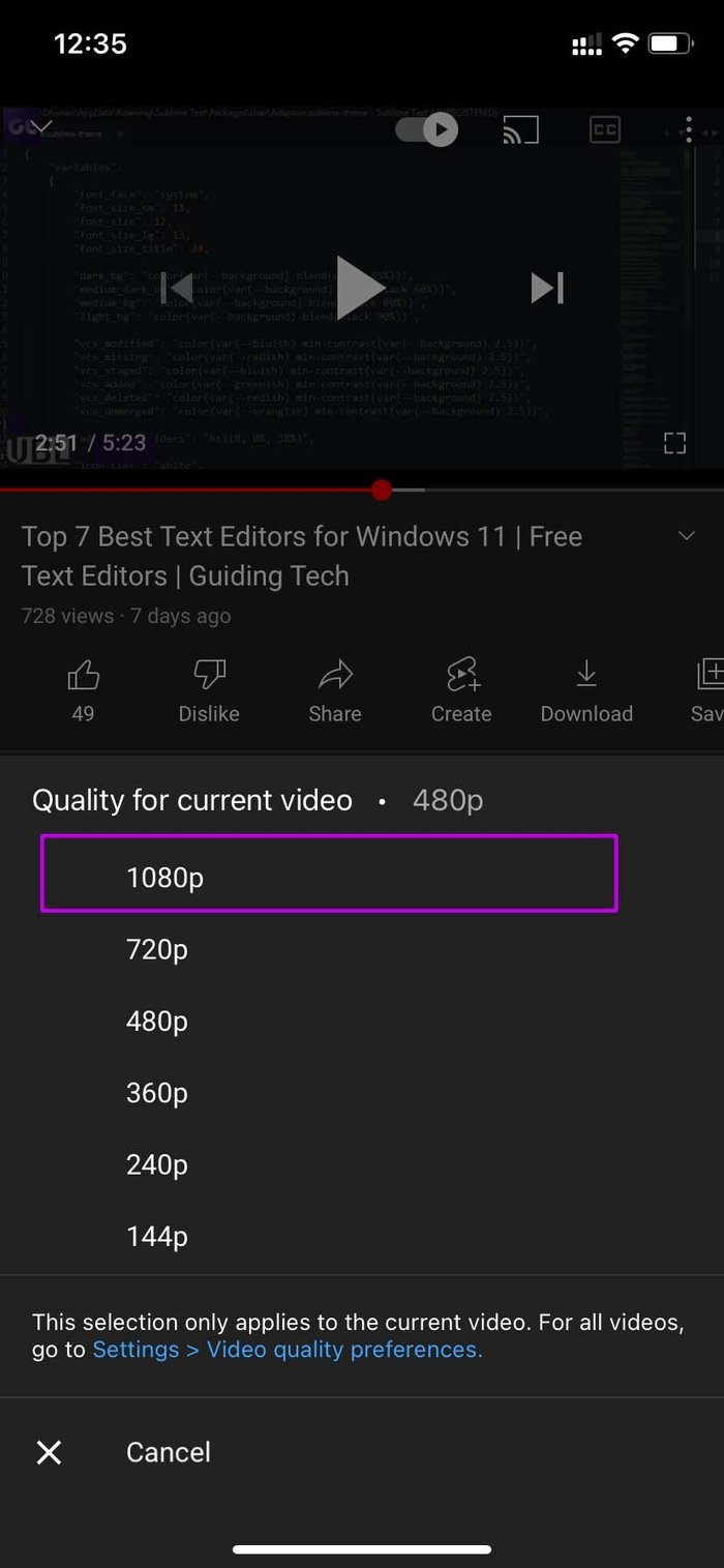 Seleccione la mejor calidad de video
