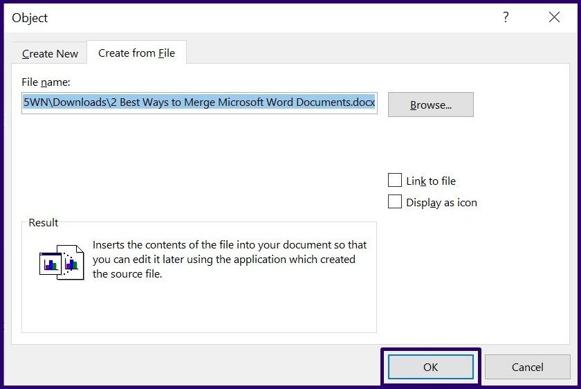Cómo fusionar documentos de Microsoft Word Paso 9