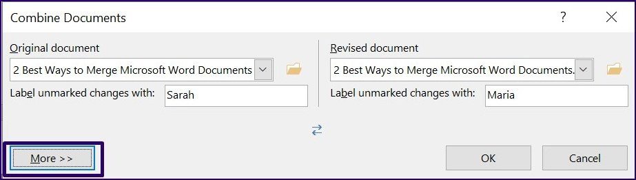 Cómo fusionar documentos de Microsoft Word Paso 17