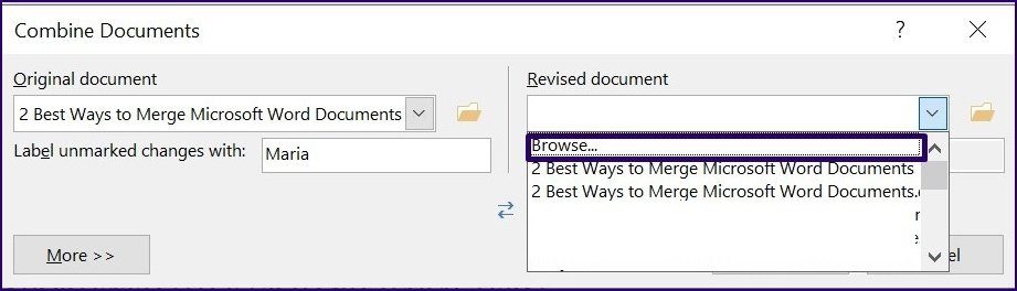 Cómo fusionar documentos de Microsoft Word Paso 16