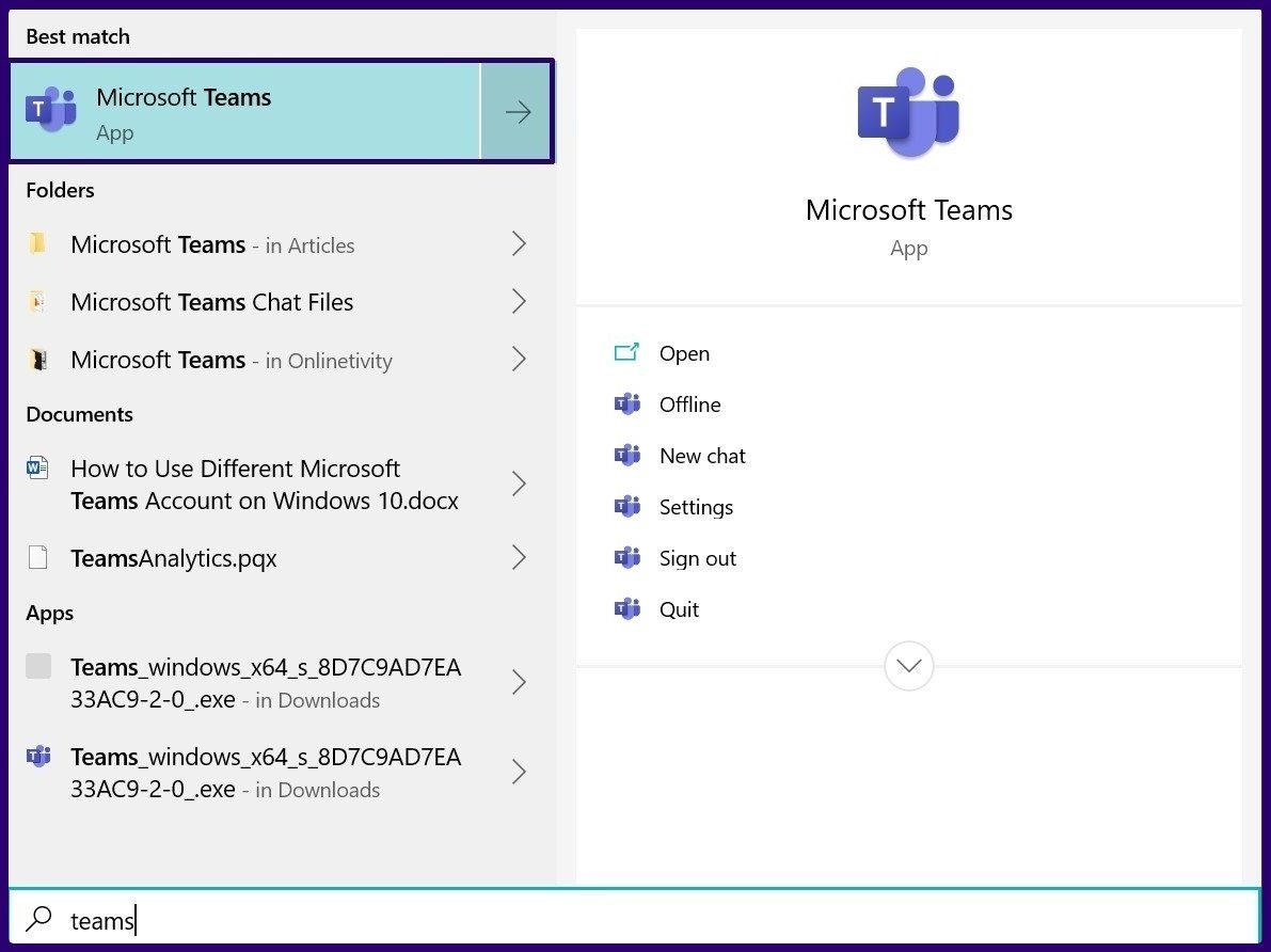 Cómo usar varias cuentas de Microsoft Teams en Windows Paso 1