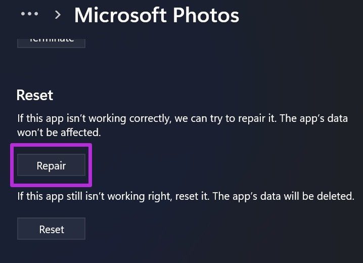 Reparación de fotos de Microsoft