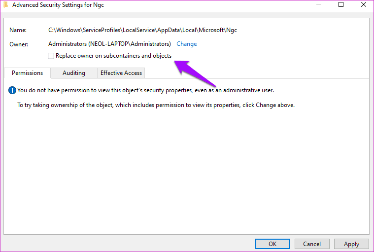 Arreglar el pin de Windows 10 que no funciona 14