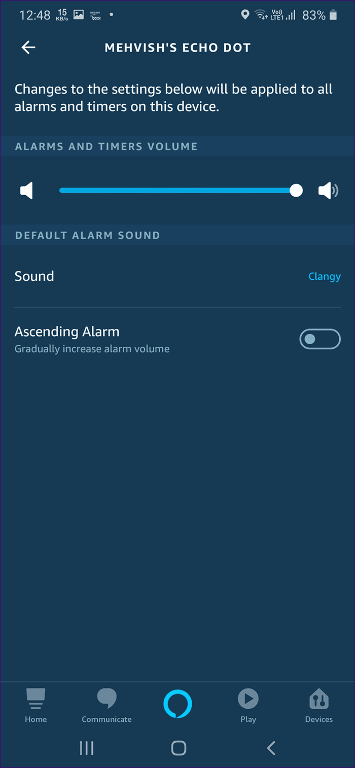 Alarmas de Alexa en Echo Guide 9