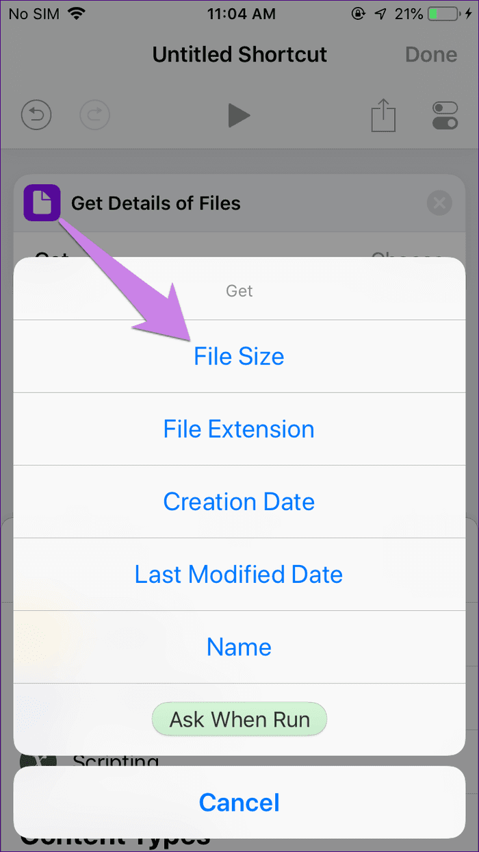 Mostrar tamaño de archivo de foto en Iphone Ipad iOS 11
