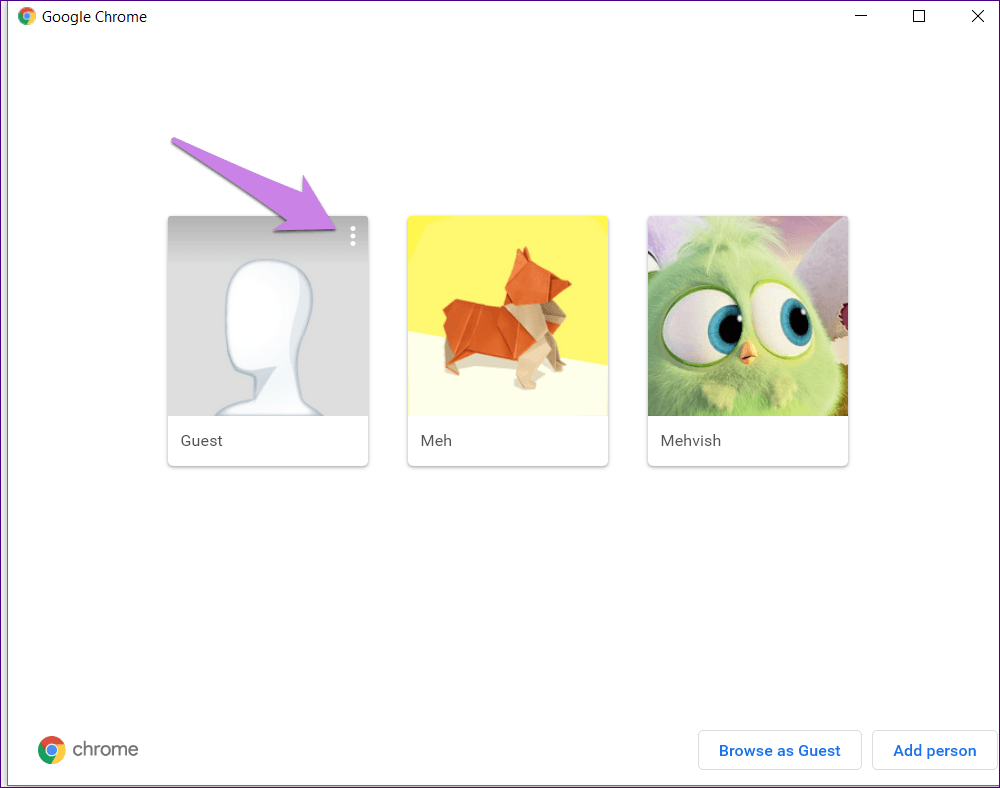 Barra de tareas del icono de perfil de Chrome 5