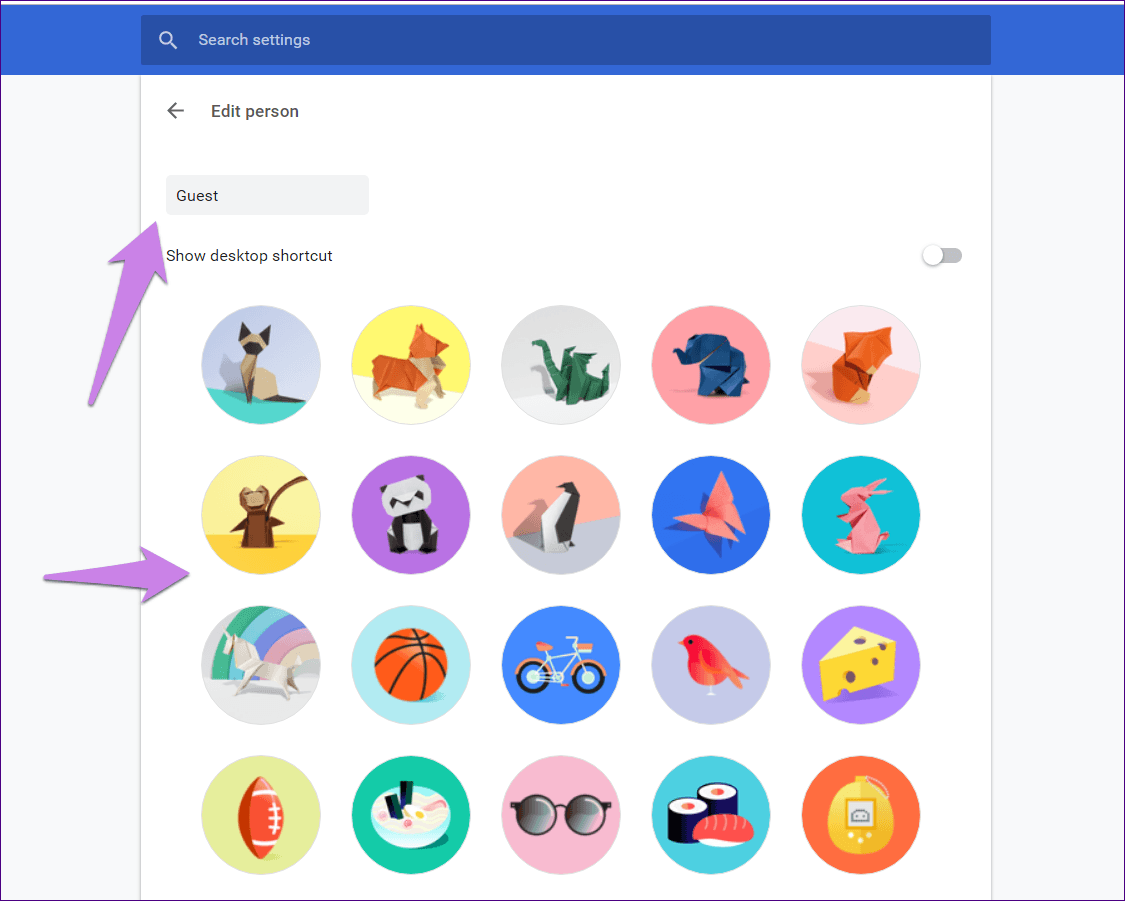 Barra de tareas de iconos de perfil de Chrome 11