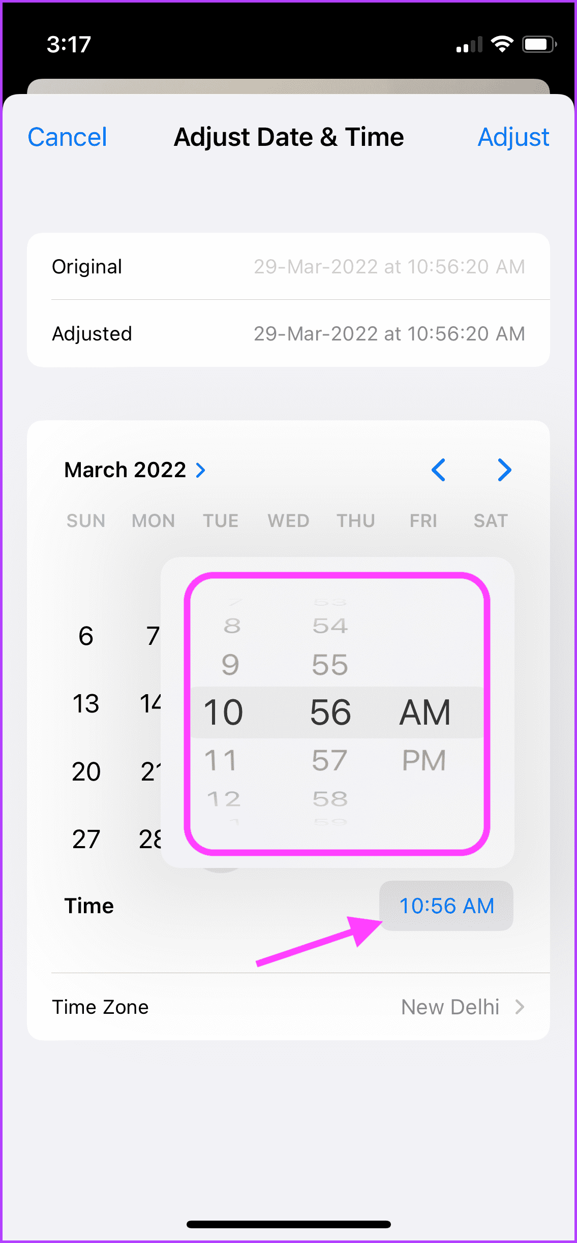 Cambiar datos EXIF ​​de fecha y hora en iPhone 7