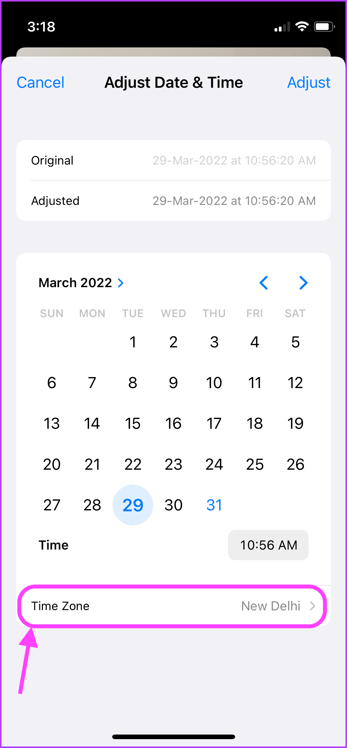 Cambiar datos EXIF ​​de fecha y hora en iPhone 8