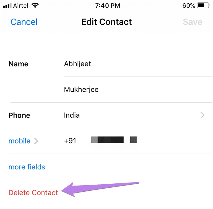 Eliminar contacto de WhatsApp 2