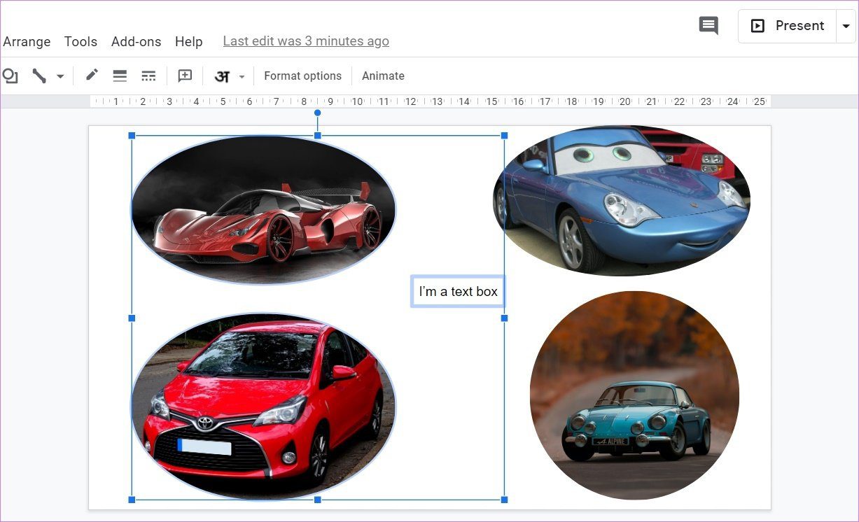 Cómo agrupar elementos en diapositivas de Google 1