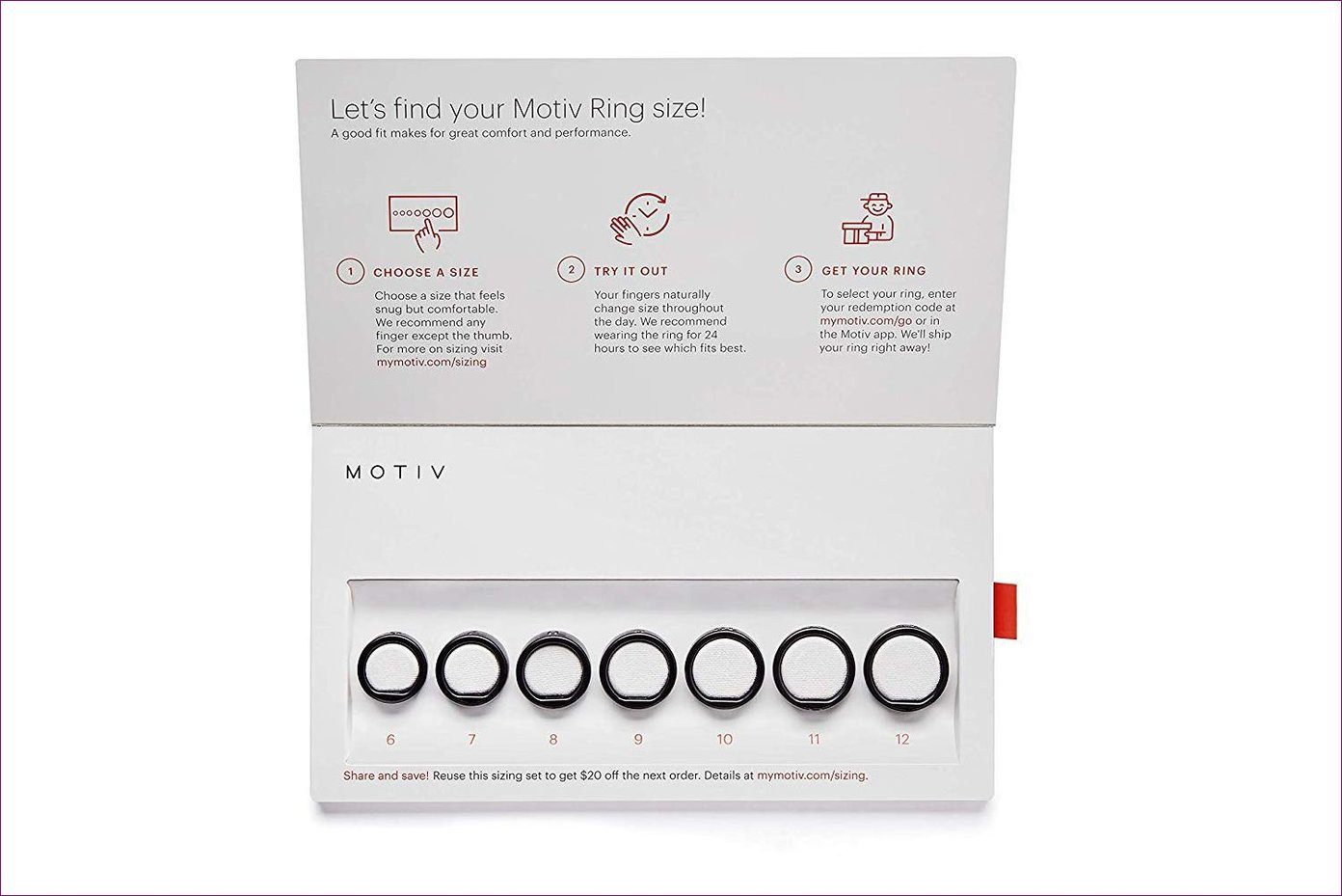 Kit de tamaño de Smart Ring Motiv