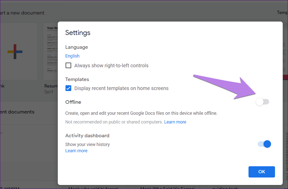 ¿Qué significa hacer que esté disponible sin conexión en la diapositiva 6 de las hojas de cálculo de Google Drive?