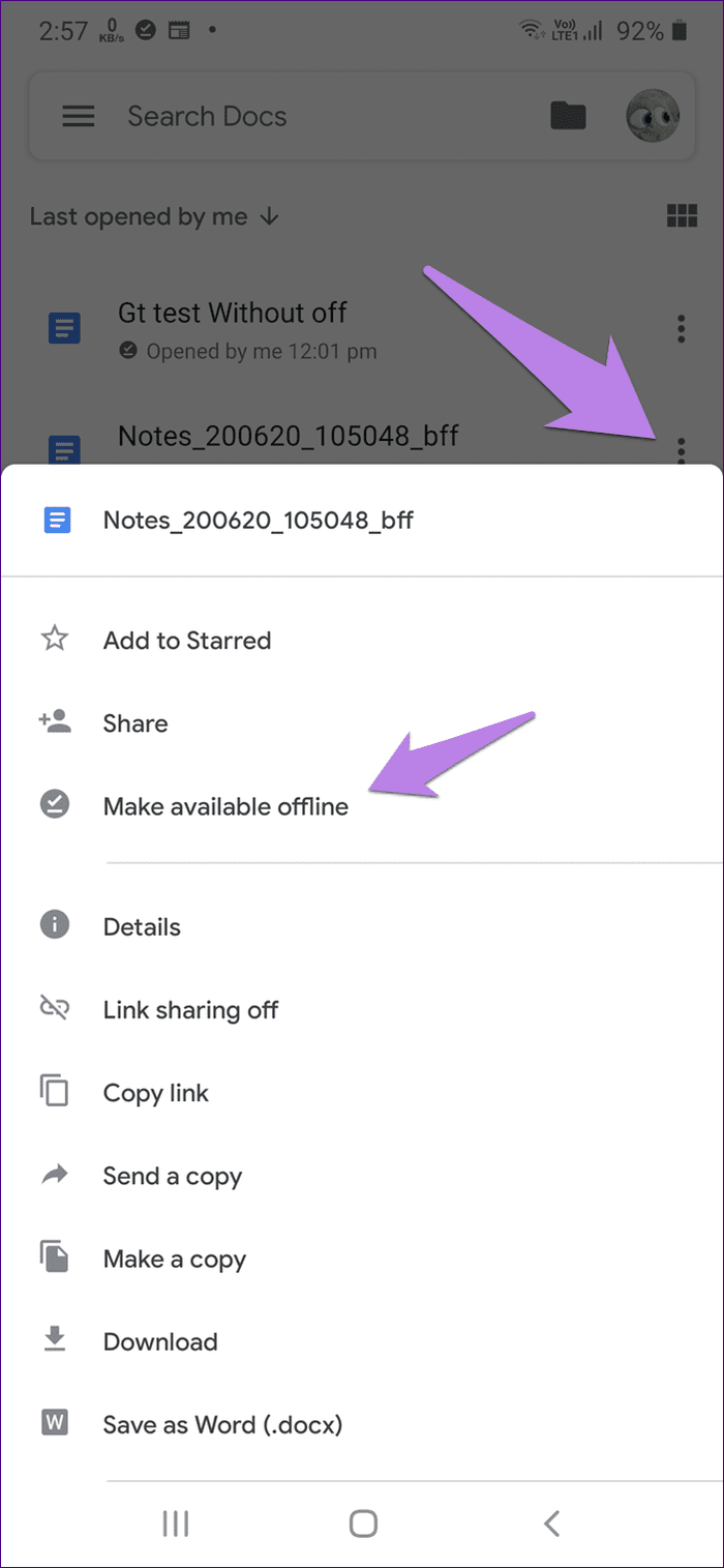 ¿Qué significa hacer disponible sin conexión en la diapositiva 19 de las hojas de documentación de Google Drive?