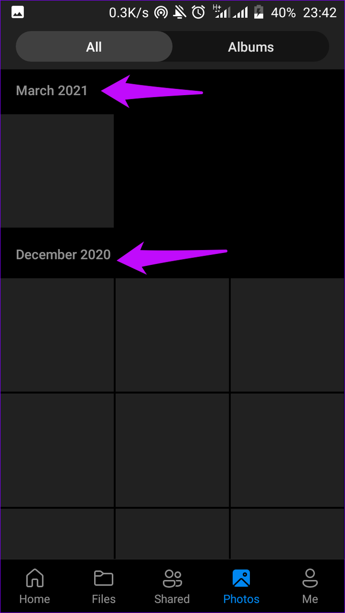 Organización de Microsoft OneDrive con fechas