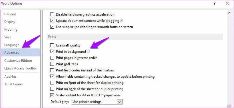 Microsoft Word Print no funciona o no responde Error 9