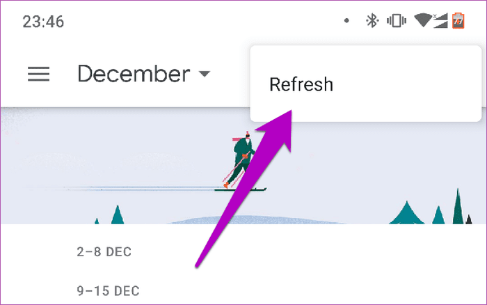 Solucionar el error de sincronización de calendario de Google 01