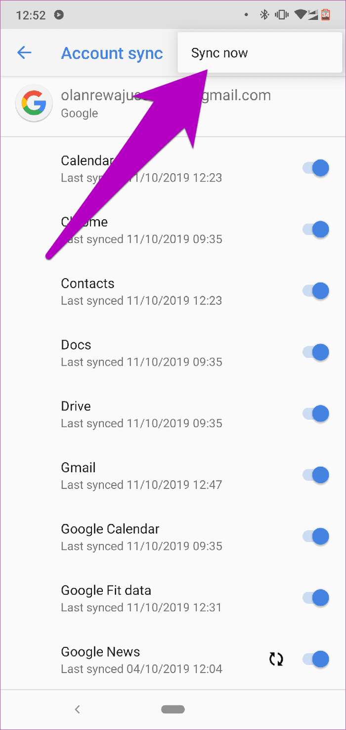 Solucionar el error de sincronización de Google Calendar Android 05