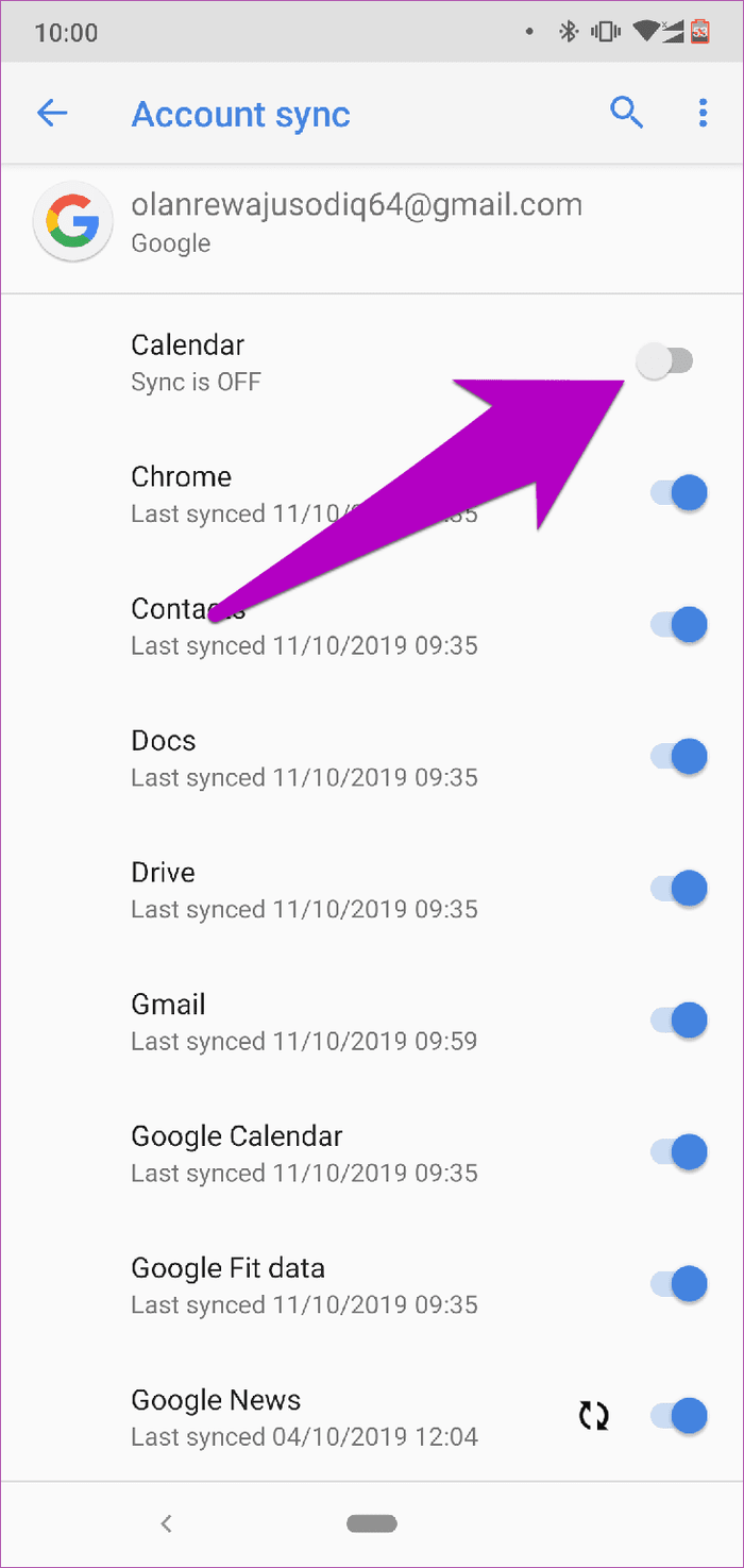 Solucionar el error de sincronización de Google Calendar Android 06