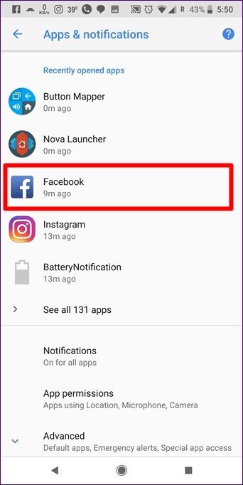Facebook Las notificaciones no funcionan en Android 3