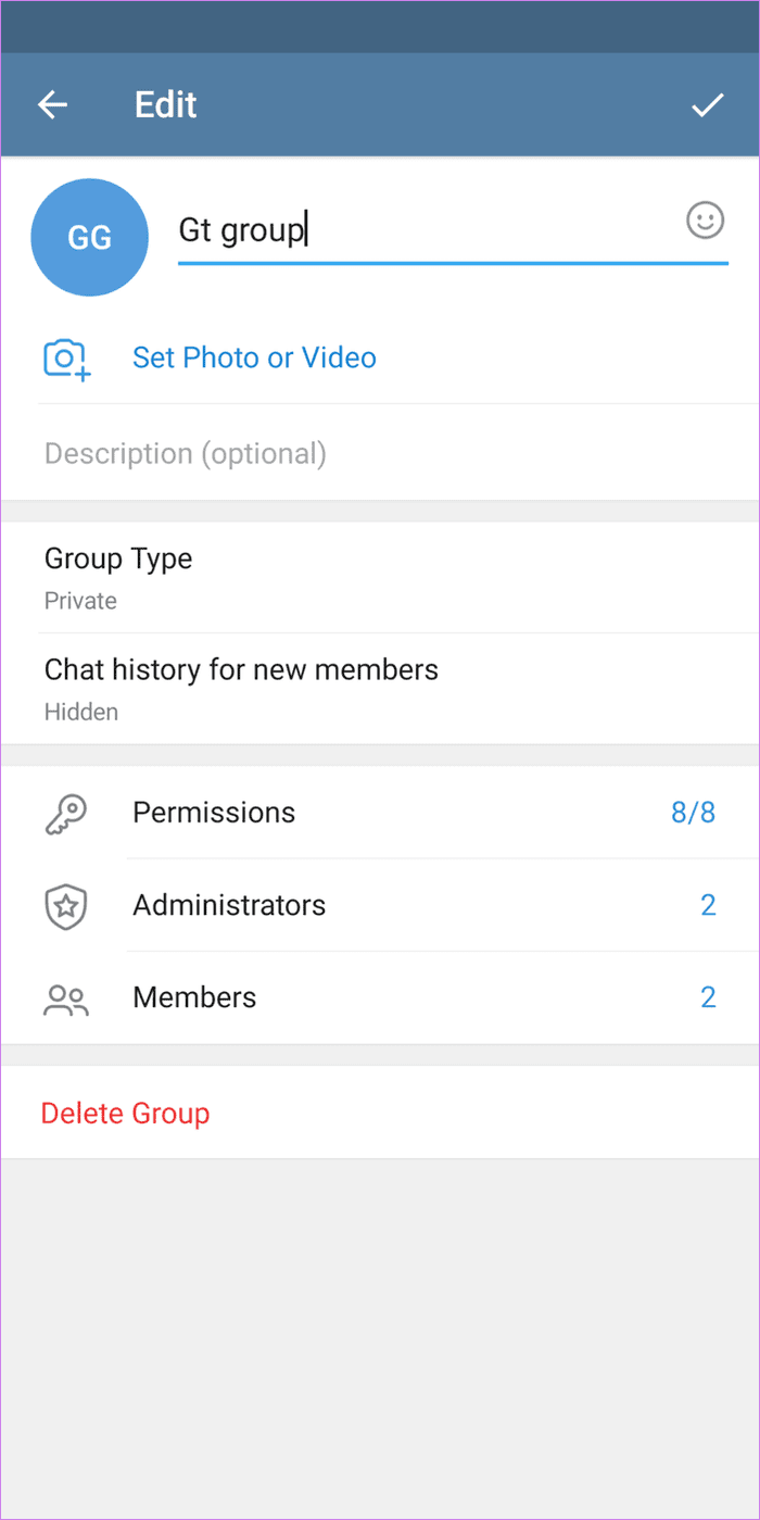 Canal de Telegram vs grupo 6