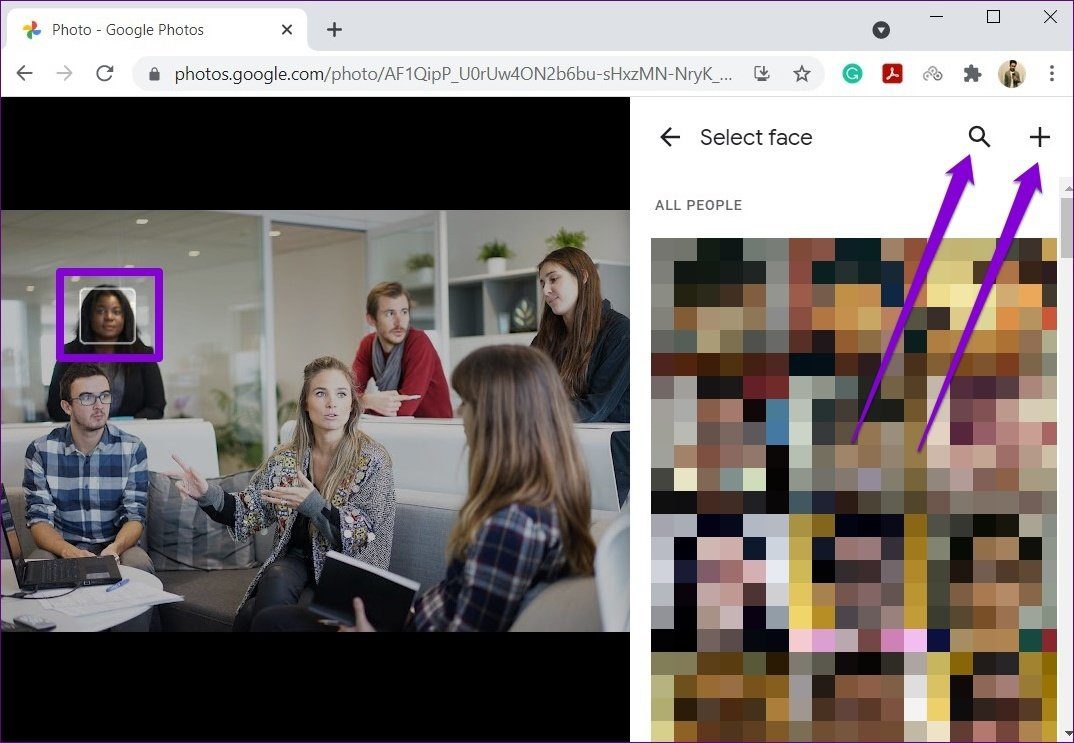 Añadir caras en Google Photos en PC