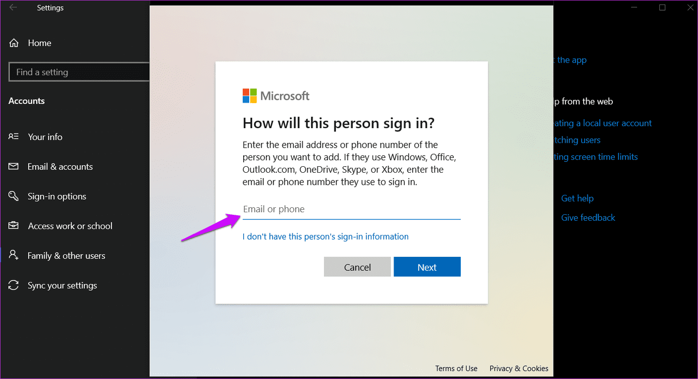 Cómo cambiar la cuenta de Microsoft en Windows 10 6