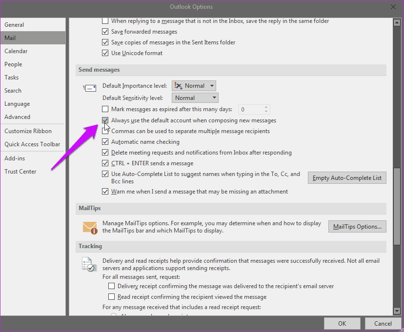 Cambiar la dirección del remitente en Microsoft Outlook 7