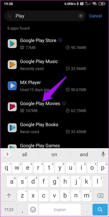 Arreglar el error de descarga de películas de Play Store 11