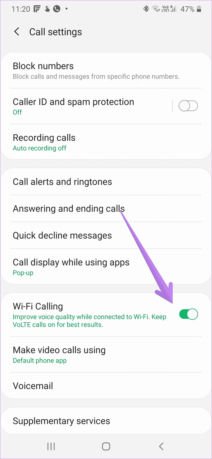 Las llamadas Wifi no funcionan en Android 3