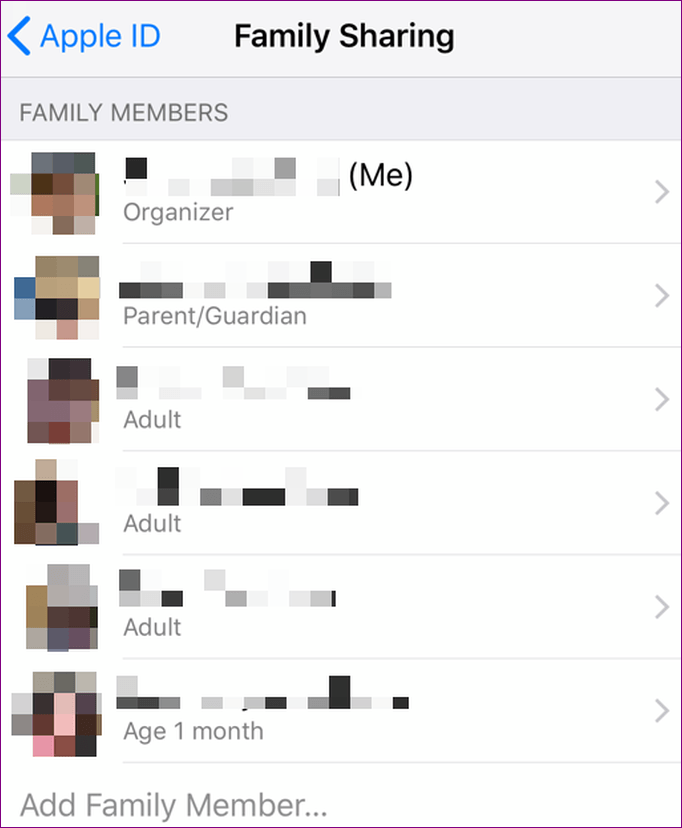 Verifique el tiempo de pantalla Diferentes dispositivos Configuración de iOS Tiempo de pantalla Compartir en familia