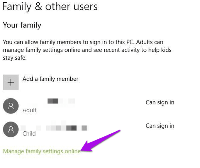 Comprobar el tiempo de pantalla Dispositivos que no son de Windows Administrar la configuración familiar en línea