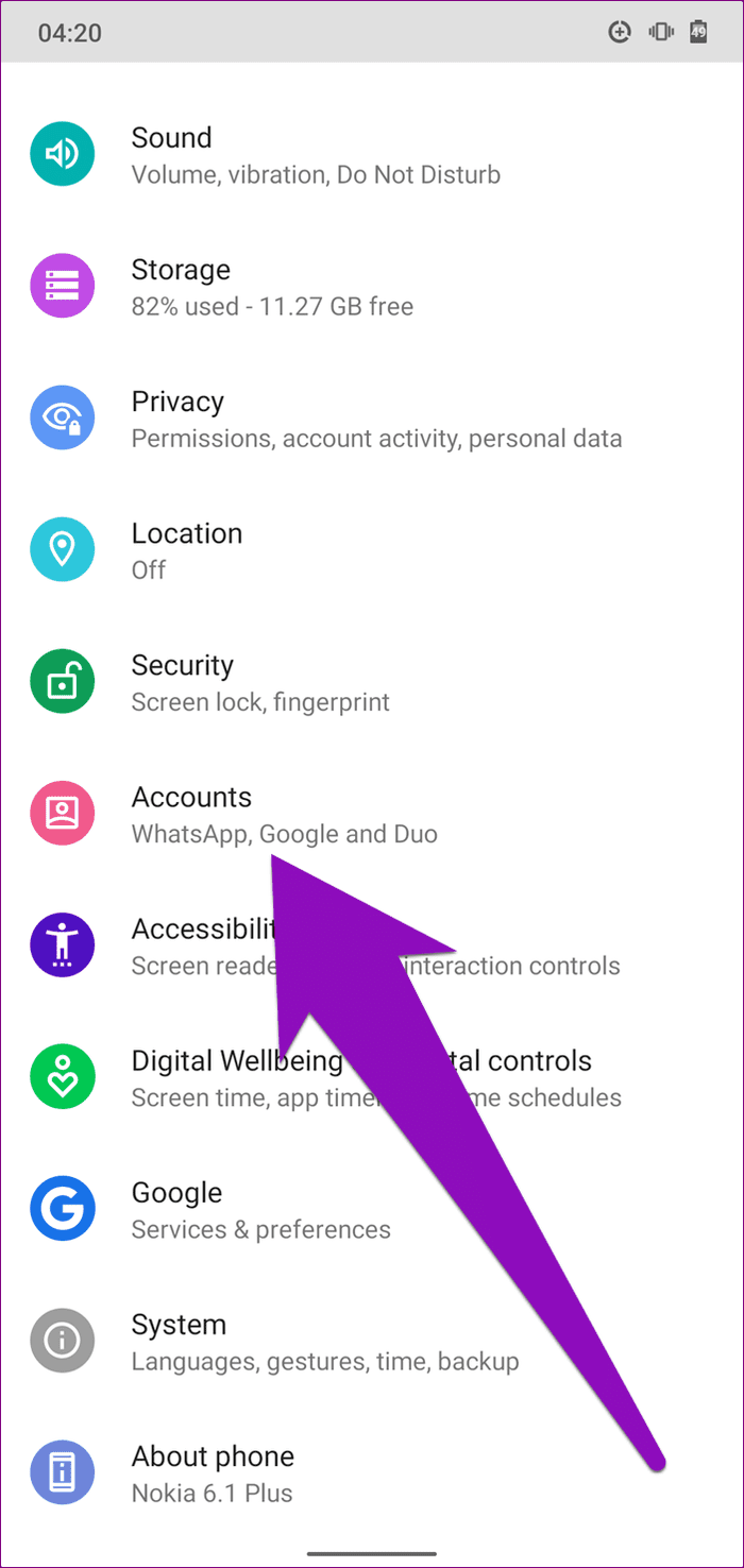 Arreglar Android que no hace una copia de seguridad de los contactos 04