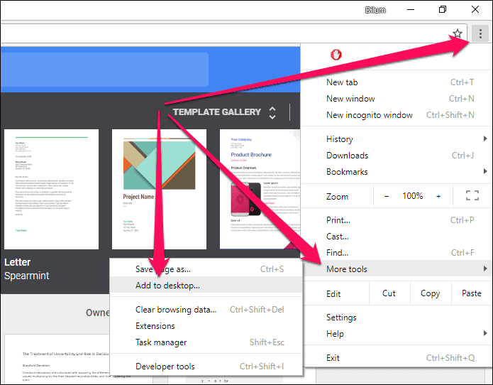 Accesos directos de escritorio de Google Docs Sheets Slides 1