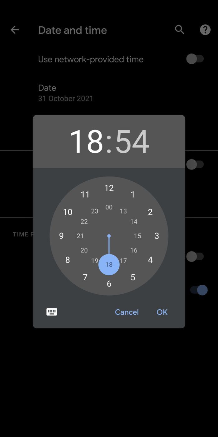 Configurar manualmente la hora en Android