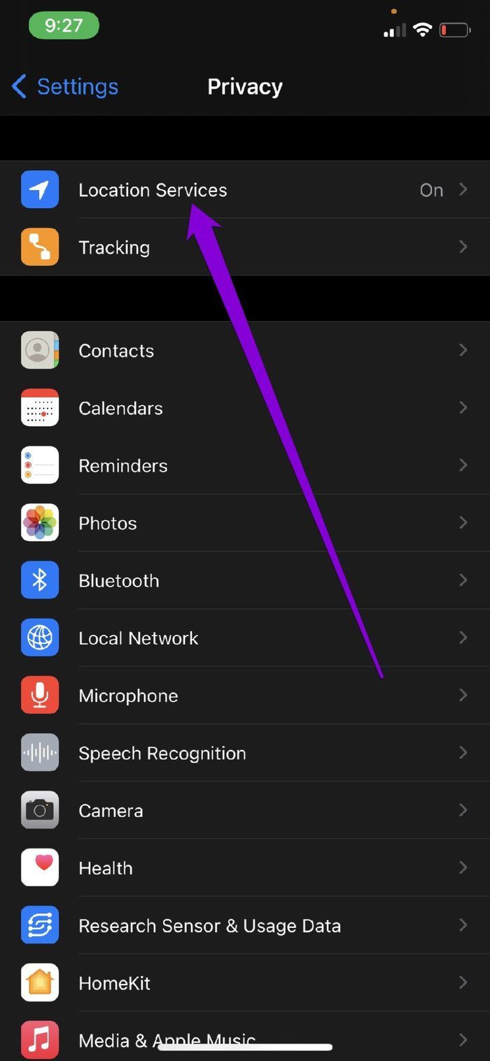 Configuración de servicios de ubicación en iPhone