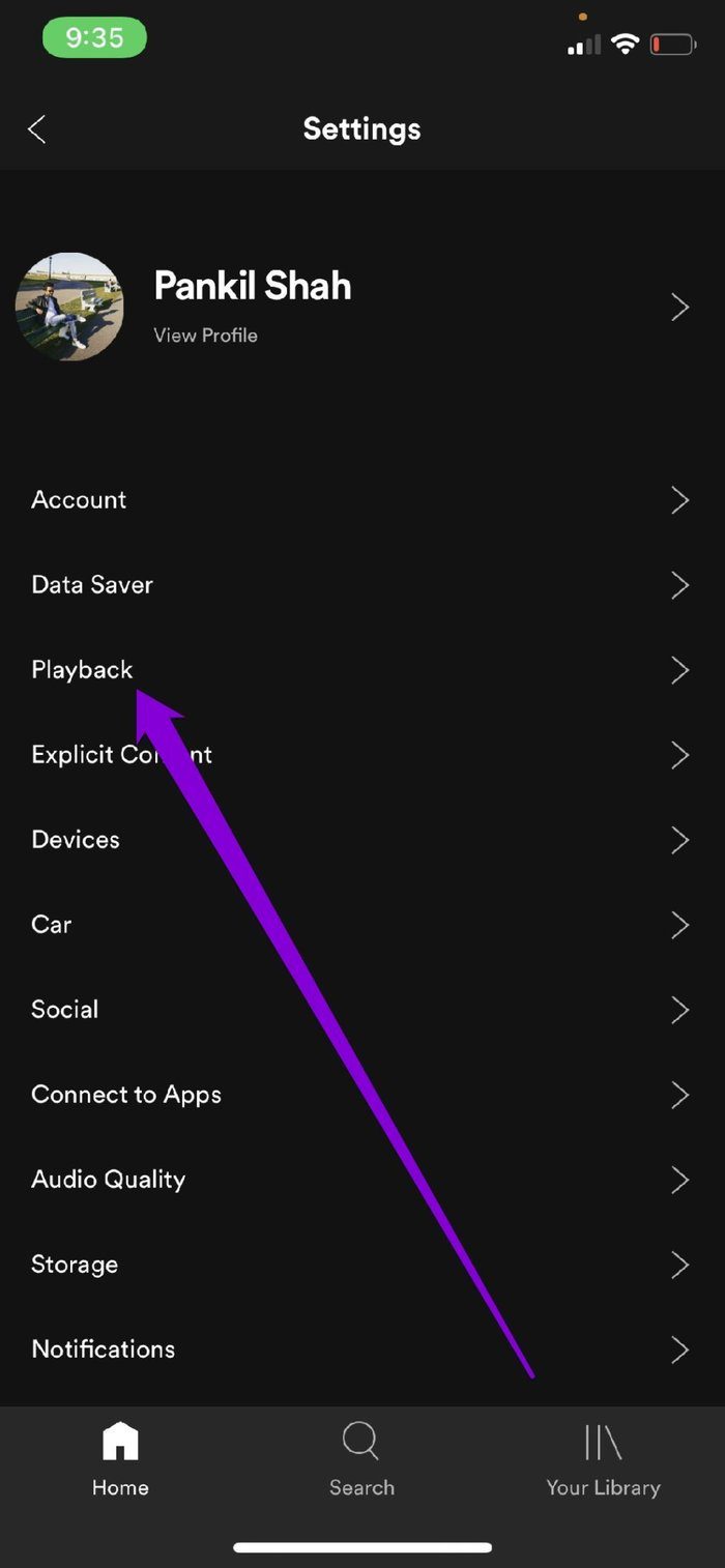 Desactivar descarga móvil en Spotify