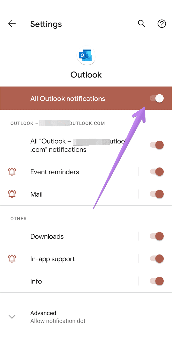 Las notificaciones de la aplicación Microsoft Outlook no funcionan 9