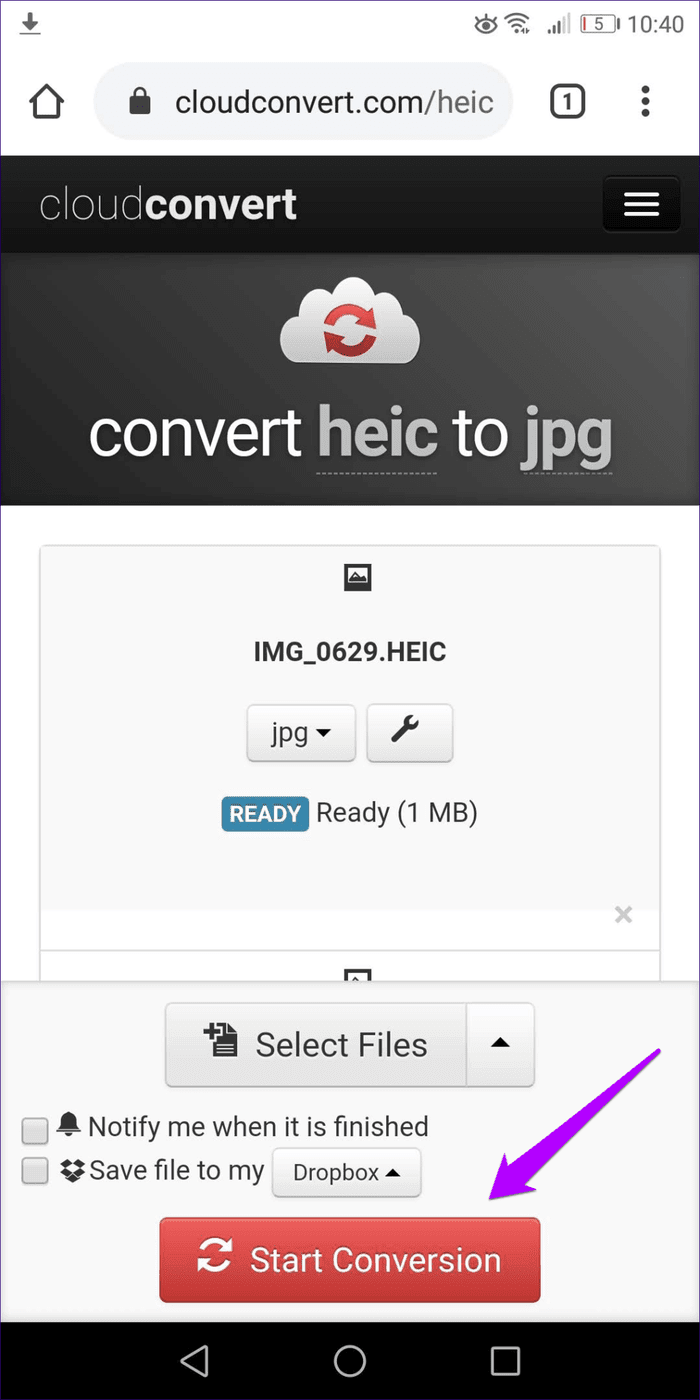 Convertir Heic a Jpg Android 13