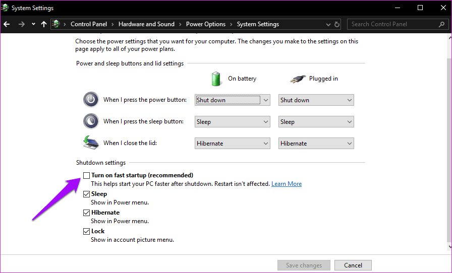 Corrija el apagado de Windows 10 en lugar del error de suspensión o hibernación 7