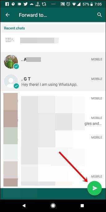 Reenviar mensajes de Whatsapp a múltiples contactos y grupos de personas 3B