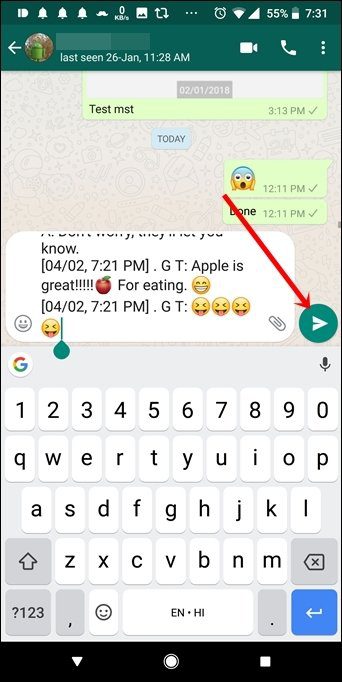 Reenviar múltiples mensajes en Whatsapp con nombre de remitente 3