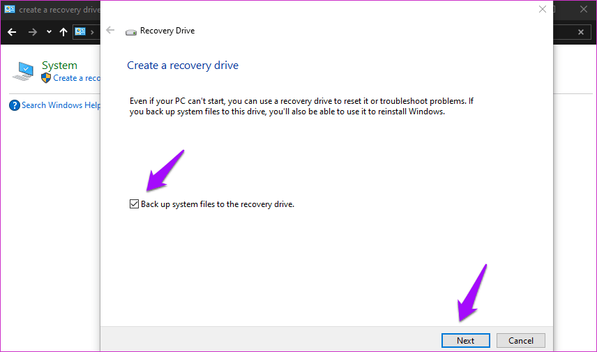 Diferencia entre la unidad de recuperación y la imagen del sistema en Windows 10 2