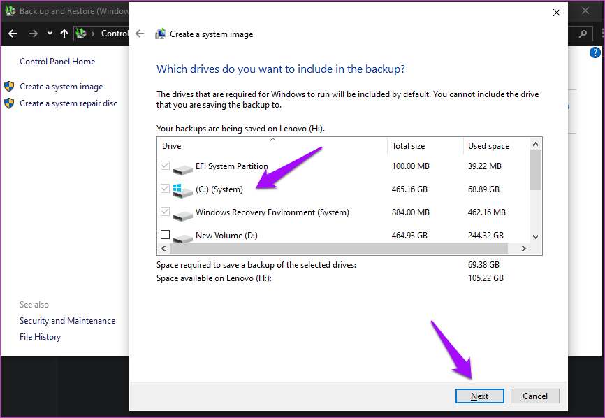 Diferencia entre la unidad de recuperación y la imagen del sistema en Windows 10 6