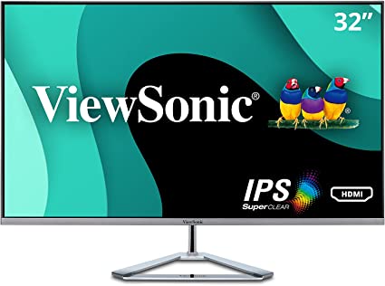 ViewSonic VX3276-MHD 32 Inch 1080p Frameless Widescreen IPS Monitor with Screen Split Capability HDMI and DisplayPort