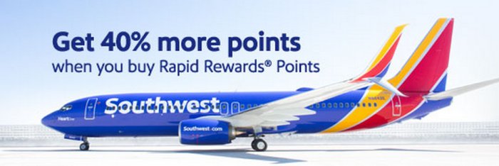Southwest Airlines Compra puntos de la promoción Rapid Reward