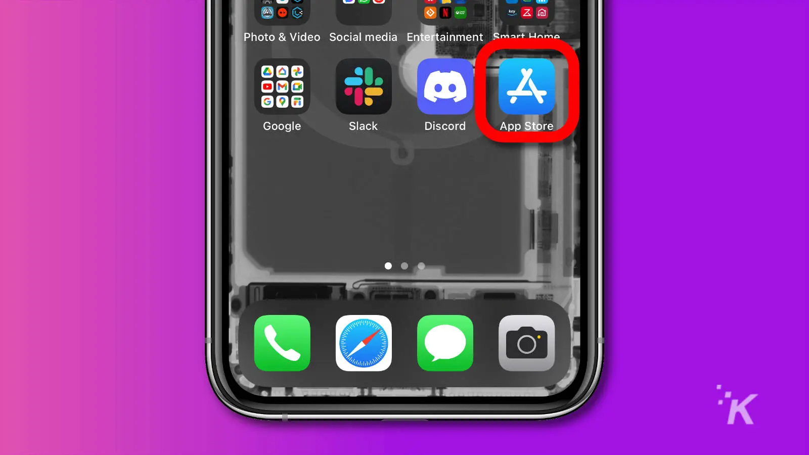 icono de la tienda de aplicaciones ios en la pantalla de un iphone
