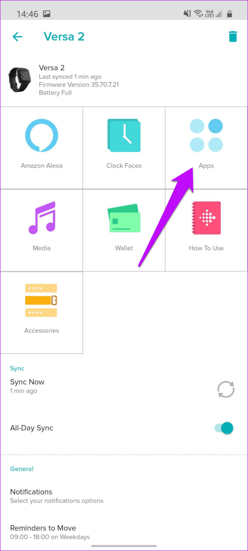 Cómo agregar aplicaciones y música a Fitbit Versa 2 0 1