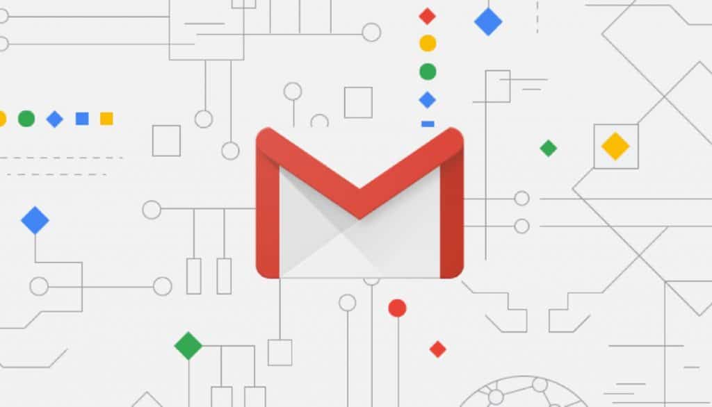 icono de google gmail que se muestra en el fondo del circuito