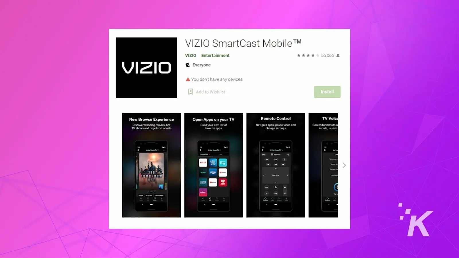 Descargue y abra la aplicación Vizio Smartcast en cualquier dispositivo inteligente.